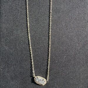 Kendra Scott gold Elisa necklace platinum drusy